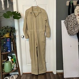 American Eagle khaki button up jumpsuit | L
